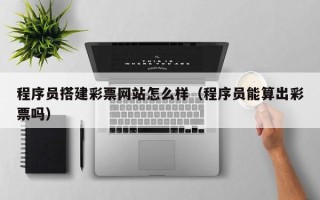 单县程序员搭建彩票网站怎么样（程序员能算出彩票吗）